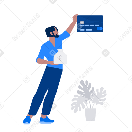 Credit card and savings Illustration in PNG, SVG