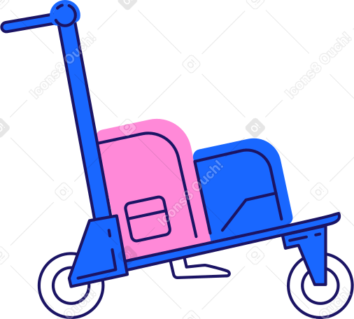 suitcase cart Illustration in PNG, SVG