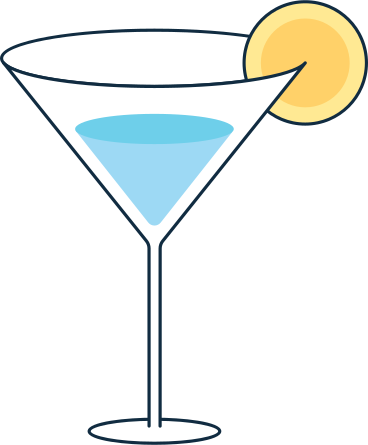 Illustrazione animata cocktail in GIF, Lottie (JSON), AE