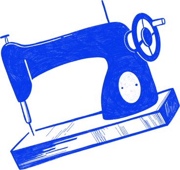 antique blue sewing machine PNG, SVG