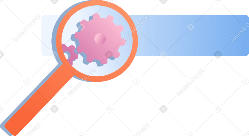 magnifier with search bar Illustration in PNG, SVG