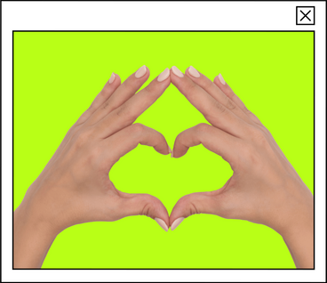 Heart shape made by fingers in browser PNG, SVG