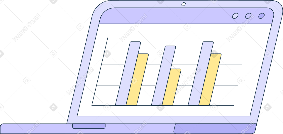 Ноутбук с графиком в PNG, SVG
