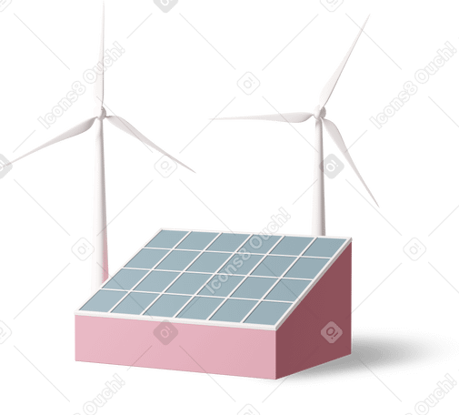 3D solar panel wind generator PNG, SVG