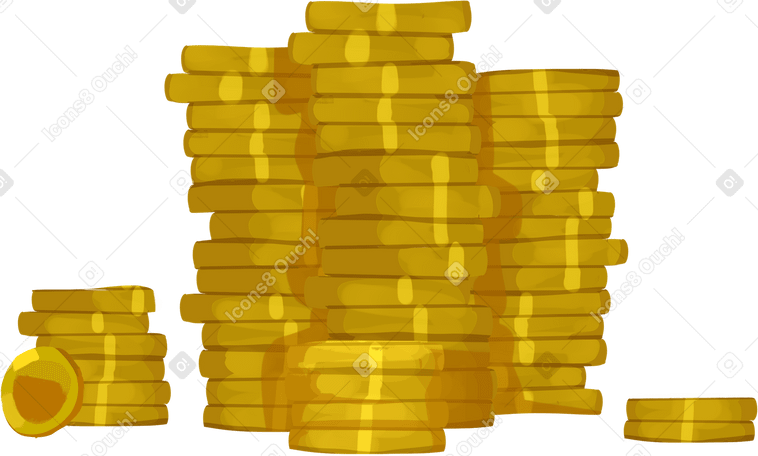 piles of coins PNG, SVG
