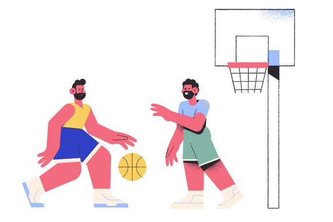 Playing basketball Illustration in PNG, SVG