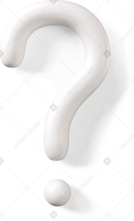 3D Значок белого вопросительного знака в PNG, SVG