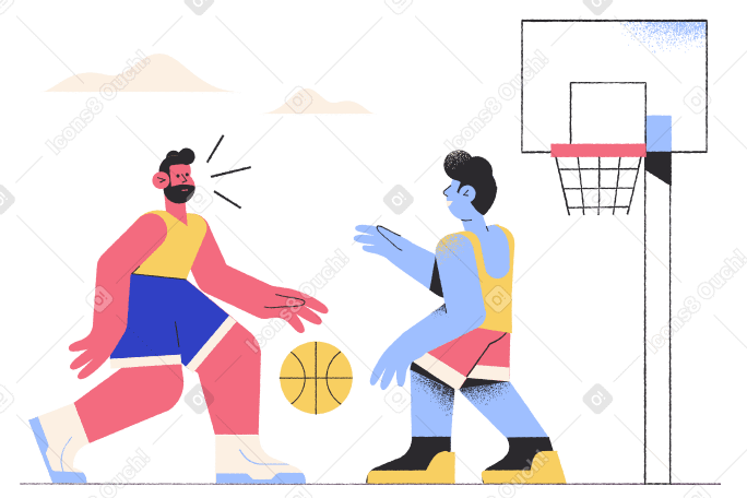 Hombres jugando baloncesto PNG, SVG