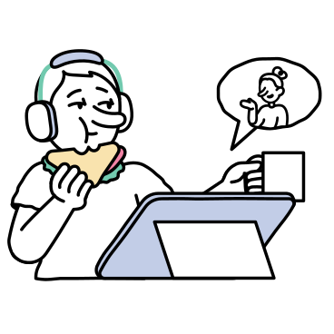 Un uomo mangia il pranzo durante una conferenza online PNG, SVG