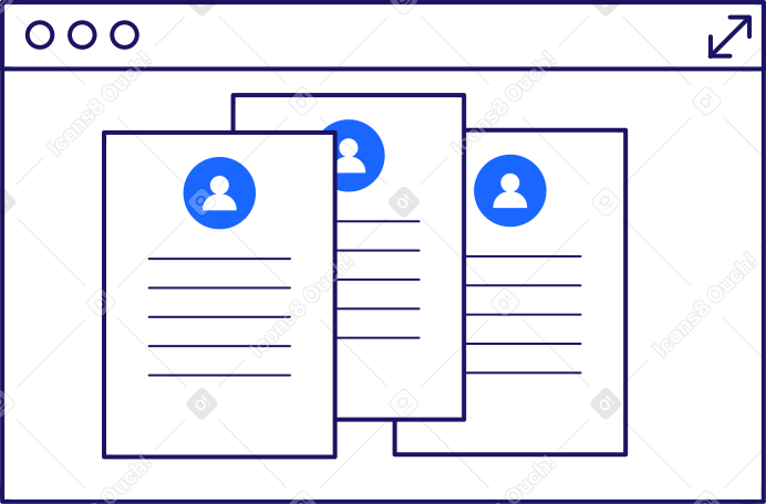 people resume card browser Illustration in PNG, SVG