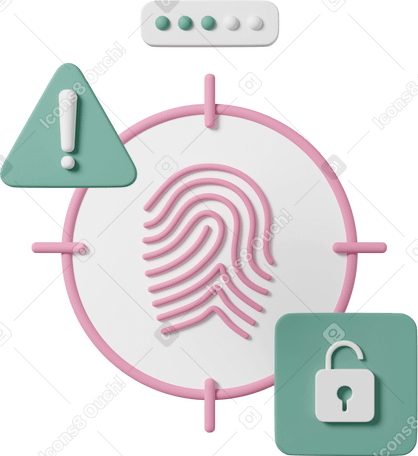 3D fingerprint security PNG, SVG