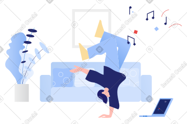 Dancing in front of the laptop PNG, SVG