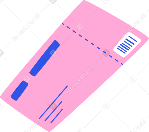 ticket with a barcode Illustration in PNG, SVG