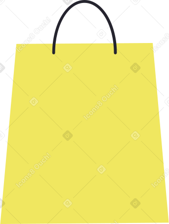 yellow shopping bag Illustration in PNG, SVG
