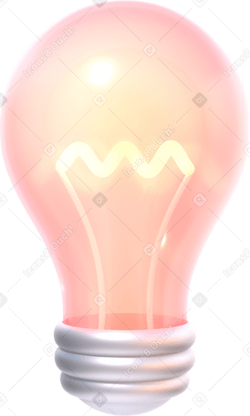 3D orange light bulb PNG, SVG