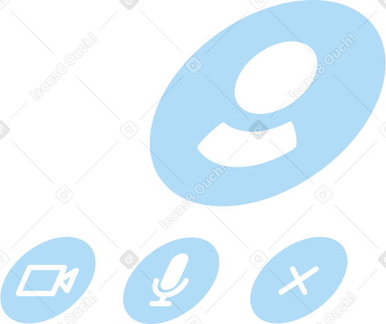 Zoom call interface Illustration in PNG, SVG