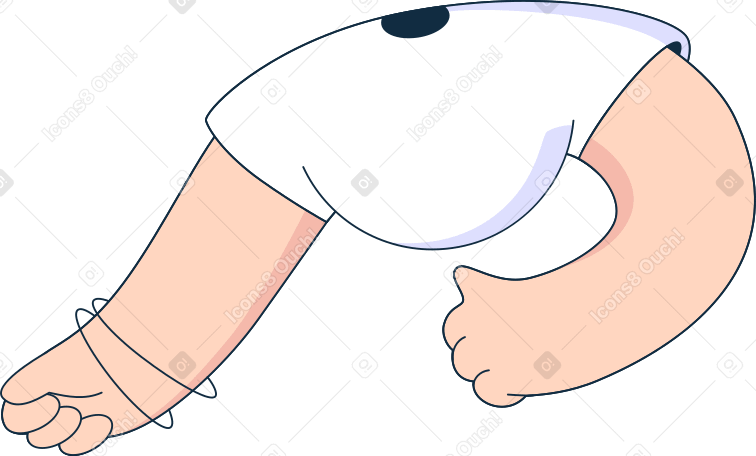 body in white shirt Illustration in PNG, SVG