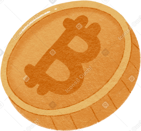 bitcoin yellow coin Illustration in PNG, SVG
