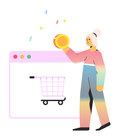 Online shopping  Illustration in PNG, SVG