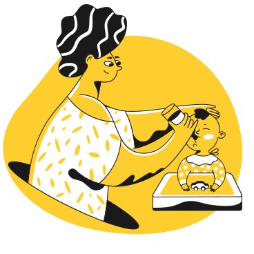 Madre alimentando al bebé con leche de un biberón PNG, SVG