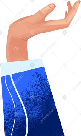 right hand in a blue sleeve PNG, SVG