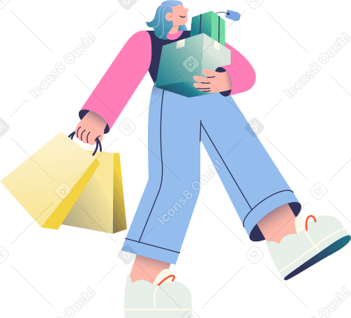 shopping girl Illustration in PNG, SVG