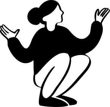 Woman squatting and talking to someone PNG, SVG
