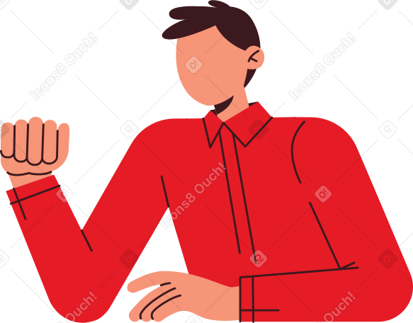 man in red shirt PNG, SVG