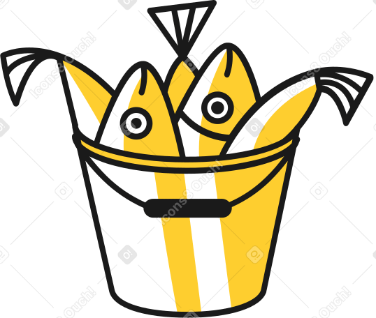 bucket fish Illustration in PNG, SVG