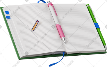 Notebook pens and sticker PNG, SVG