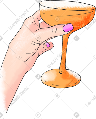 Woman's hand with a glass PNG, SVG