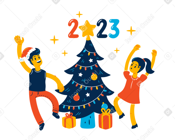 New Year party 2023 Illustration in PNG, SVG