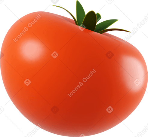 3D tomato Illustration in PNG, SVG