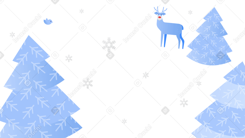 Winter forest Illustration in PNG, SVG