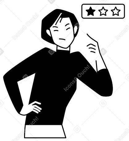 Unsatisfied customer, bad review PNG, SVG