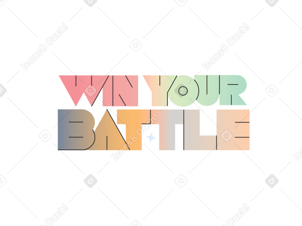 lettering win your battle PNG, SVG