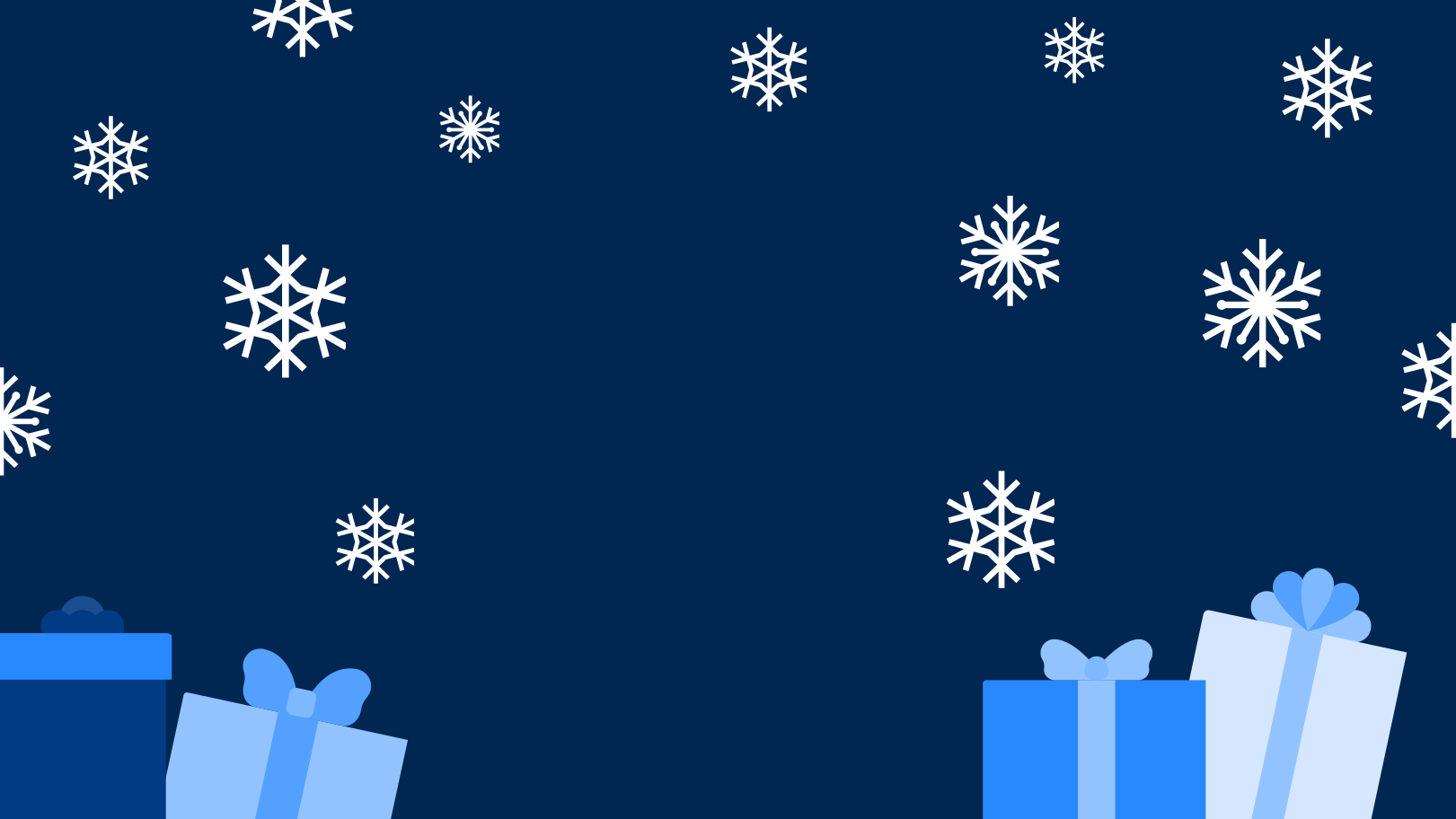 Background with snowflakes and presents Illustration in PNG, SVG