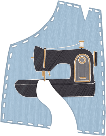 piece of fabric with a black sewing machine in the background PNG, SVG