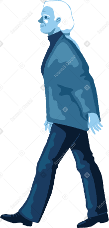 old woman walking Illustration in PNG, SVG