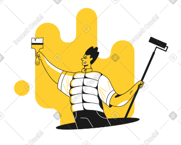 Man paints a wall PNG, SVG