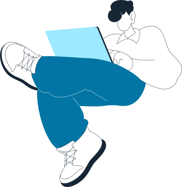 man sitting with laptop on his crossed legs PNG, SVG