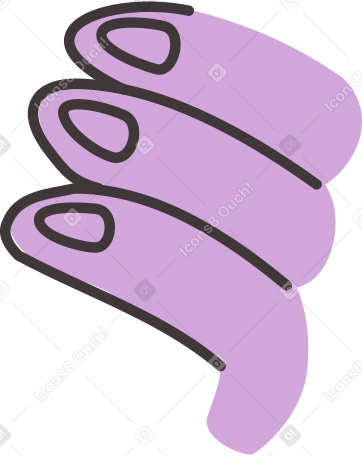 Doigts violets PNG, SVG