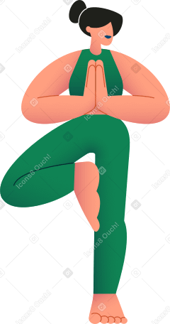 Femme, debout, dans, arbre, pose yoga PNG, SVG