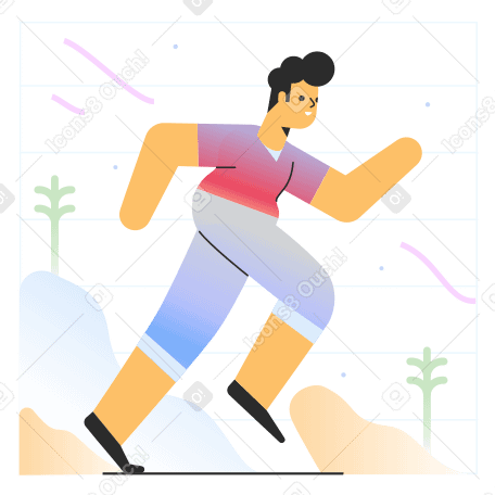 Man jogging in nature Illustration in PNG, SVG