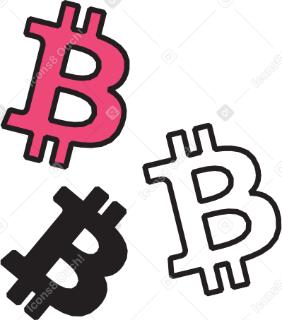 bitcoins Illustration in PNG, SVG