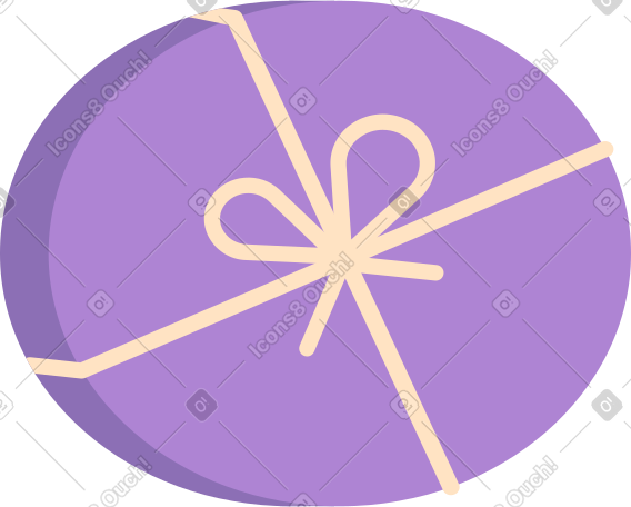 round lilac box with bow PNG, SVG