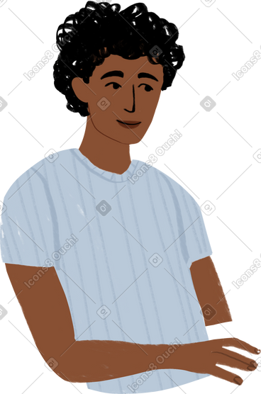 Man sitting with his hand on a table PNG, SVG