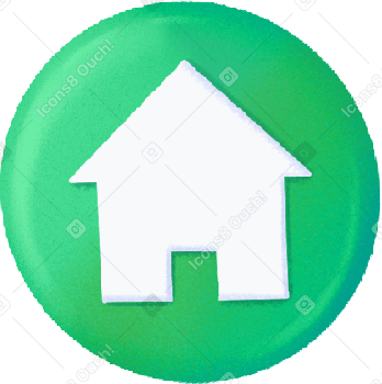 green round button with a house icon в PNG, SVG