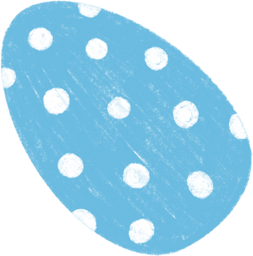 blue egg with white polka dots PNG, SVG