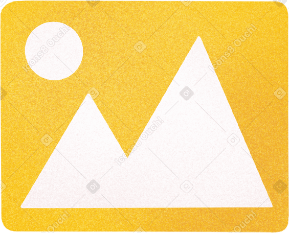 photo with yellow background and white mountains PNG, SVG